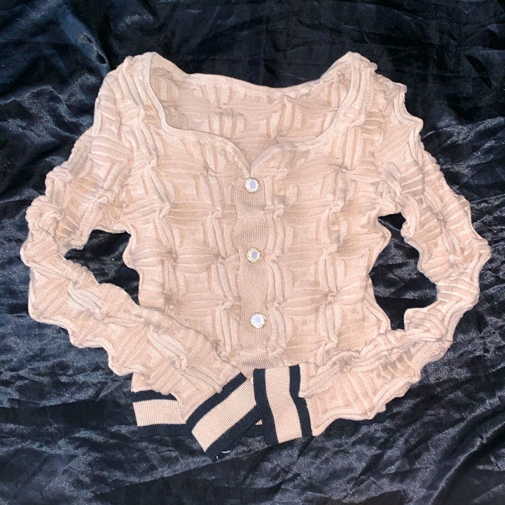 Tan Dress/Buttoned Top